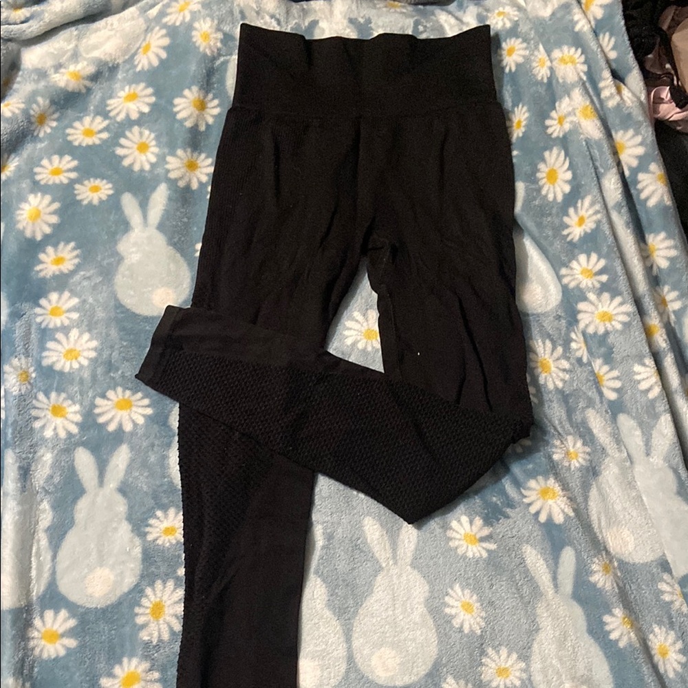 PINK Black Mesh Leggings
